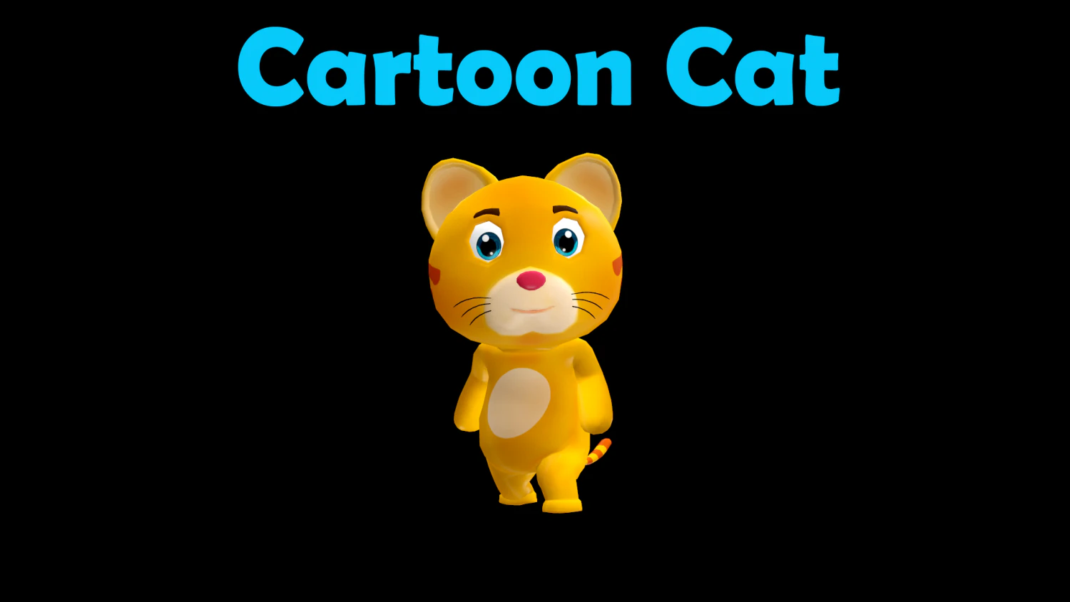 Cartoon Cat Character Animated 3D Model .c4d .max .obj .3ds .fbx .stl .blend