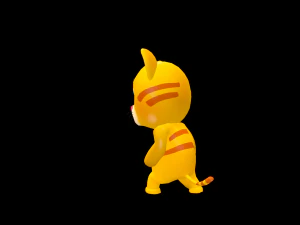 Cartoon Cat Character Animated 3D Model