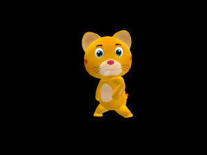 Cartoon Cat Character Animated 3D Model