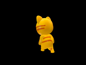 Cartoon Cat Character Animated 3D Model