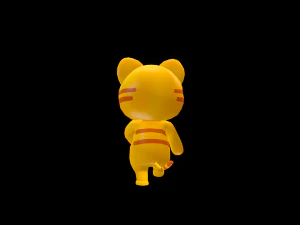 Cartoon Cat Character Animated 3D Model
