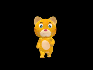 Cartoon Cat Character Animated 3D Model