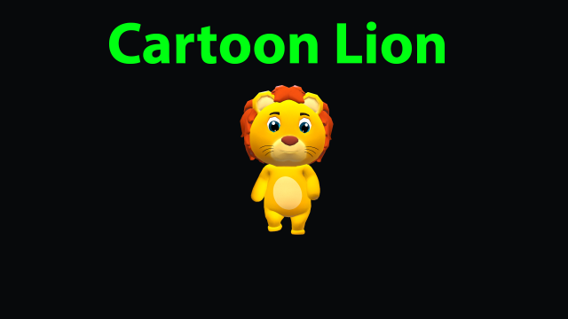 Cartoon Lion Character Animated 3D मॉडल .c4d .max .obj .3ds .fbx .stl .blend 