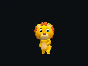 Cartoon Lion Character Animated 3D Model