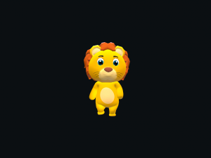 Cartoon Lion Character Animated 3D मॉडल