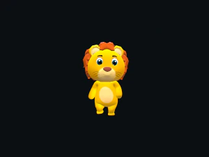 Cartoon Lion Character Animated 3D Model