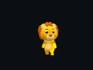 Cartoon Lion Character Animated 3D Model
