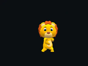 Cartoon Lion Character Animated 3D Model