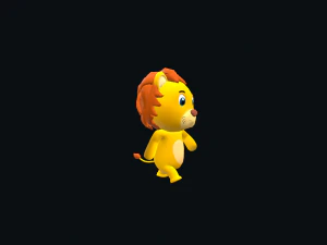 Cartoon Lion Character Animated 3D Model