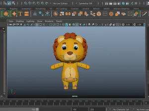 Cartoon Lion Character Animated 3D Model