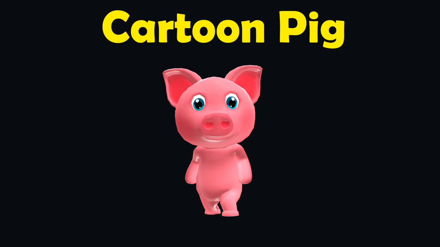 Cartoon Pig Character Animated 3D Model .c4d .max .obj .3ds .fbx .stl .blend 