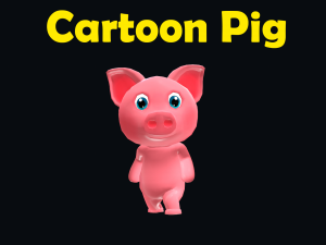 Cartoon Pig Character Animated 3D Model