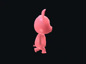 Cartoon Pig Character Animated 3D Model