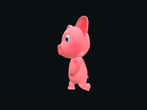 Cartoon Pig Character Animated 3D Model