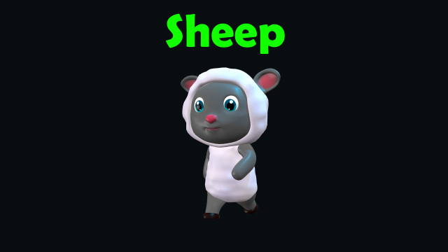 Cartoon Sheep Character Animated Modelo 3D .c4d .max .obj .3ds .fbx .stl .blend 