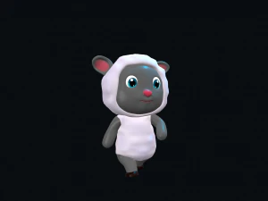 Cartoon Sheep Character Animated 3D Model