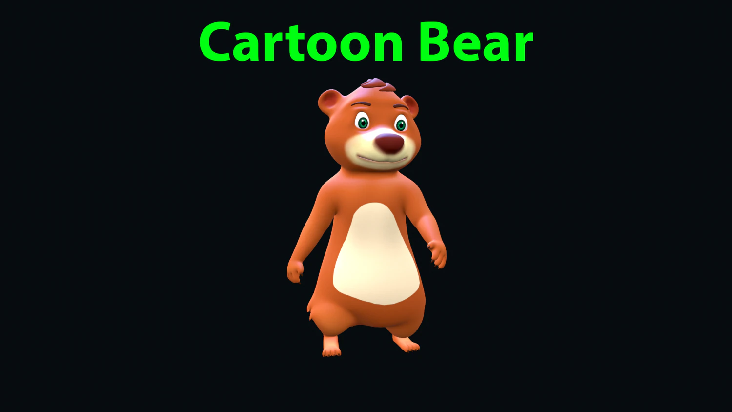 Toon Bear Character Animated 3D Model .c4d .max .obj .3ds .fbx .stl .blend 
