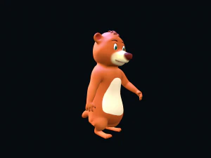 Toon Bear Character Animated 3D Model