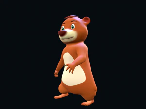 Toon Bear Character Animated 3D Model