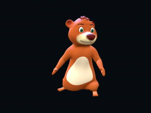 Toon Bear Character Animated Modelo 3D