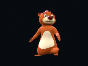 Toon Bear Character Animated 3D Model