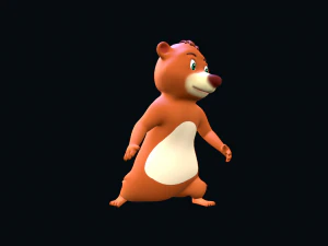 Toon Bear Character Animated 3D Model