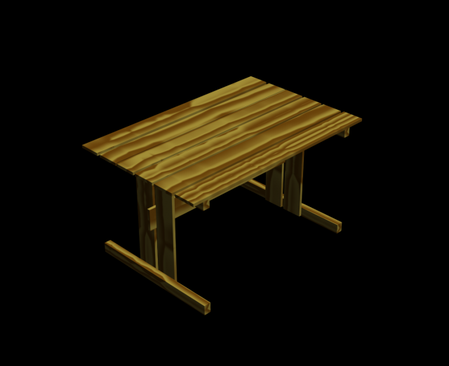 wooden table 3D 모델 .c4d .max .obj .3ds .fbx .stl .blend 