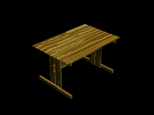 meja kayu Model 3D