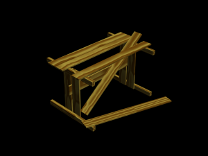 broken wooden table 3D Model