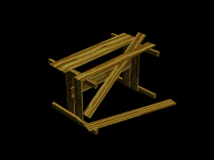 壊れた木のテーブル 3Dモデル