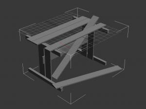broken wooden table Modèle 3D