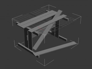 broken wooden table 3D Model