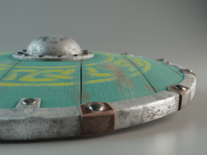 escudo vikingo remachado high-poly and low-poly 3D Модель