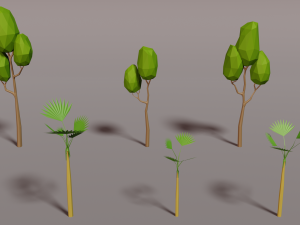 forest lowpoly pack trees grass and rocks Modelo 3D