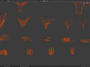 forest lowpoly pack trees grass and rocks Modelo 3D