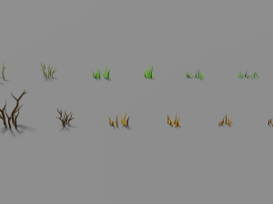 forest lowpoly pack trees grass and rocks Modelo 3D
