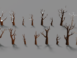 forest lowpoly pack trees grass and rocks Modelo 3D