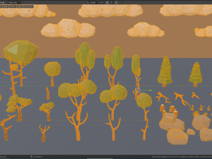 forest lowpoly pack trees grass and rocks Modelo 3D