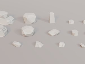 forest lowpoly pack trees grass and rocks Modelo 3D