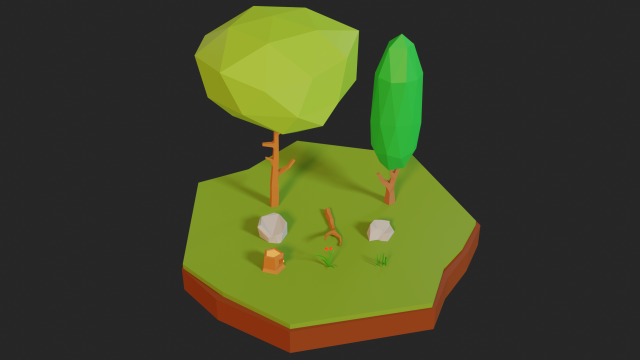 trees grass and rocks low poly free free low-poly 3Dモデル .c4d .max .obj .3ds .fbx .stl .blend 