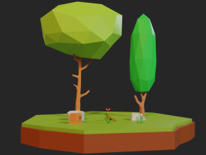 trees grass and rocks low poly free free low-poly 3Dモデル