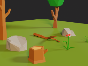 trees grass and rocks low poly free free low-poly 3Dモデル
