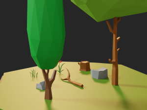 trees grass and rocks low poly free free low-poly 3Dモデル