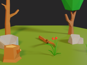 trees grass and rocks low poly free free low-poly 3Dモデル