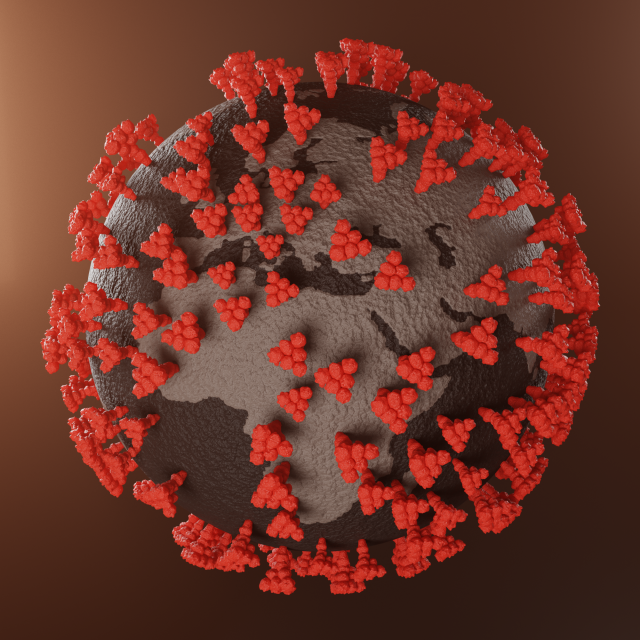virus planet covid-19 3Dモデル .c4d .max .obj .3ds .fbx .stl .blend