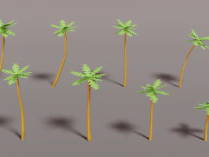 tropic trees plants flowers grass palms lowpoly pack low-poly 3D Model