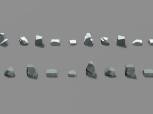 winter forest pack trees rock grass lowpoly low-poly 3D Model