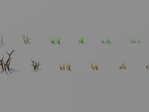 winter forest pack trees rock grass lowpoly low-poly 3D Model