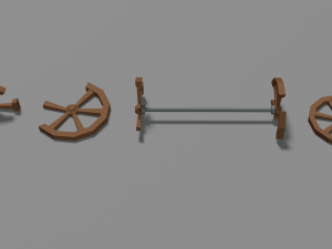 wagon and wheels lowpoly pack low-poly 3Dモデル