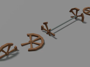 wagon and wheels lowpoly pack low-poly 3D Model